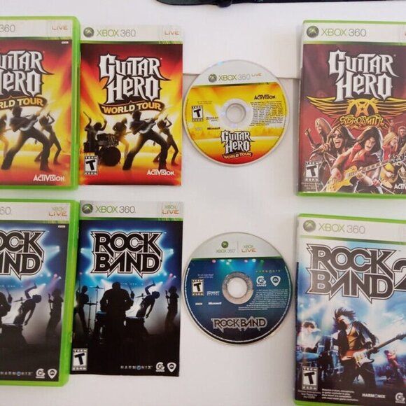 Gibson Les paul Controller XBox 360 Guitar Hero Bundle with Strap 6 Games Band - Picture 5 of 8